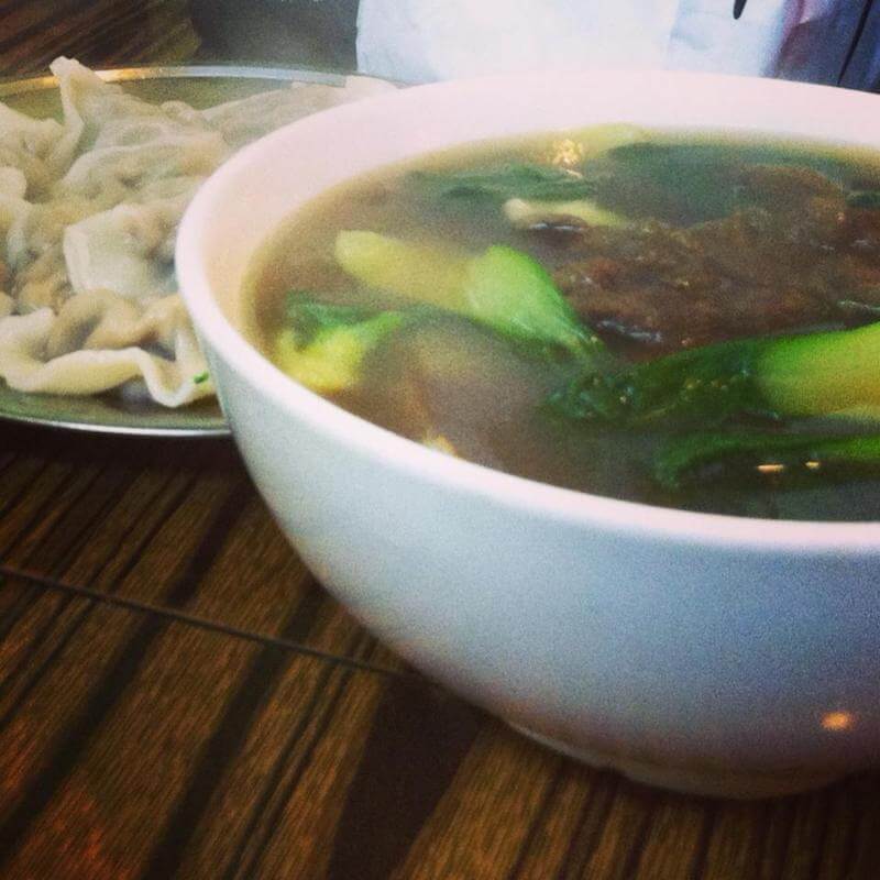 Noodles at Lam Zhou Handmade Noodle, one of the best Chinese restaurants in New York City.  If you're in New York, you must try authentic Chinese food.