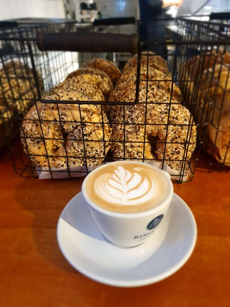 Coffee and Bagel at Netherlands Bagels in the Hague