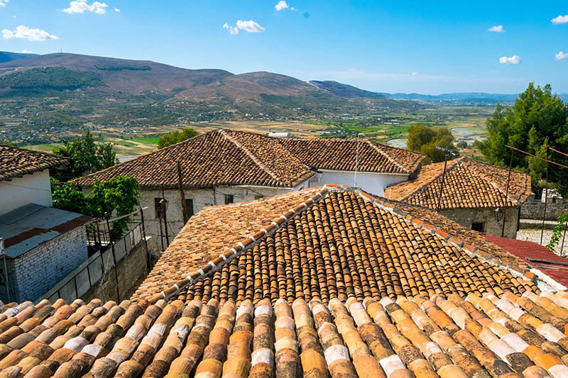 Photo of Berat rooftops from hotel in Berat Albania. See why you should visit Albania's city of a thousand windows!