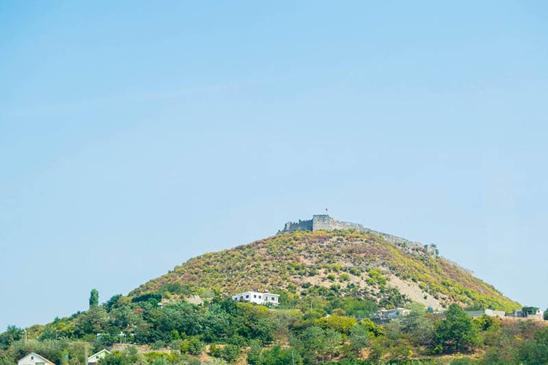 Beautiful photo of famous fortress in Albania: Rozafa castle.