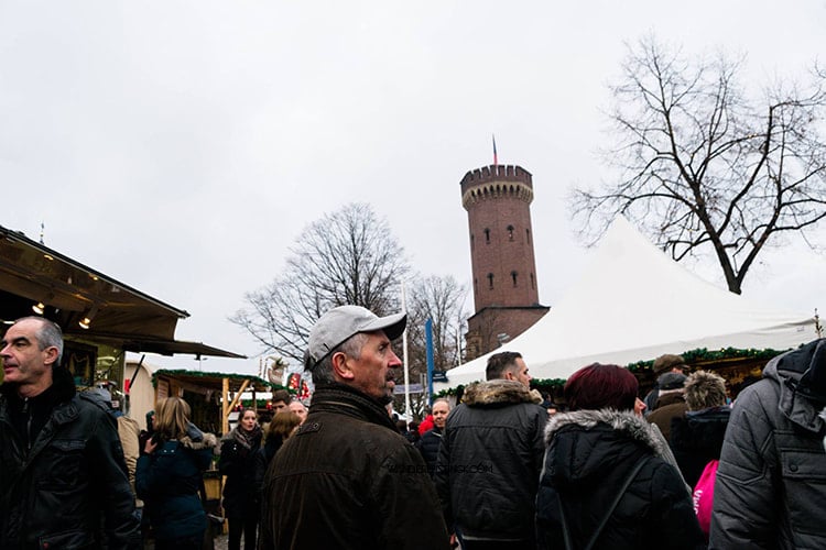 Photo of Harbor Christmas Market in Cologne Germany.