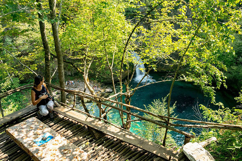 Girl enjoying view of beautiful place during a meet-up with local