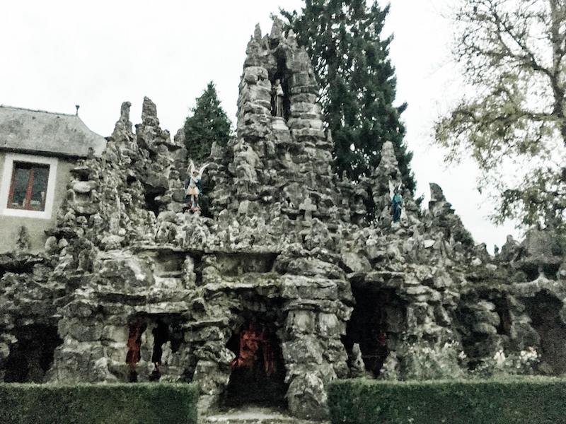 Photo of the Grotto of St. Anthony of Padua in Crupet Belgium, one of the most interesting and off the beaten path sights in Belgium.