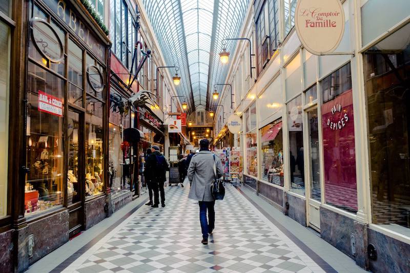 Photo of Passage Verdeau in Paris, one of the les passages couverts de Paris. See the secret Paris that most tourists miss.