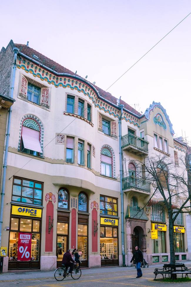 Beautiful former Subotica Savings Bank Palace in Subotica Serbia. Read about the art nouveau architecture in Subotica Serbia! #travel#balkans #serbia #subotica #europe #architecture #artnouveau