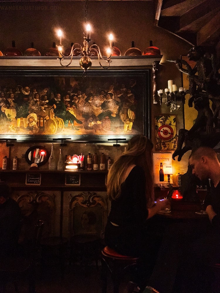 Beautiful Interior of In 't Aepen, a bar in Amsterdam. Find out about the best Amsterdam beer and insider tips for the best Dutch beer.