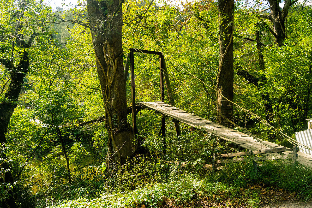 Eine schwingende Brücke in Perry County, Ost-Kentucky.