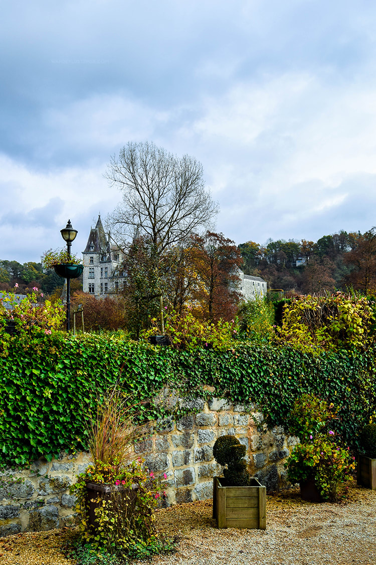 Beautiful ivy covered wall in Durbuy Topiary Garden.