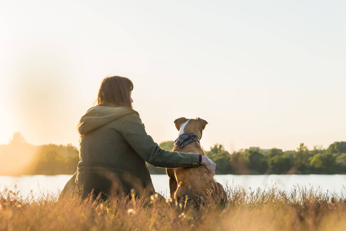 Woman traveling with her dog abroad. One of the best experiences is to move abroad and travel with your dog!