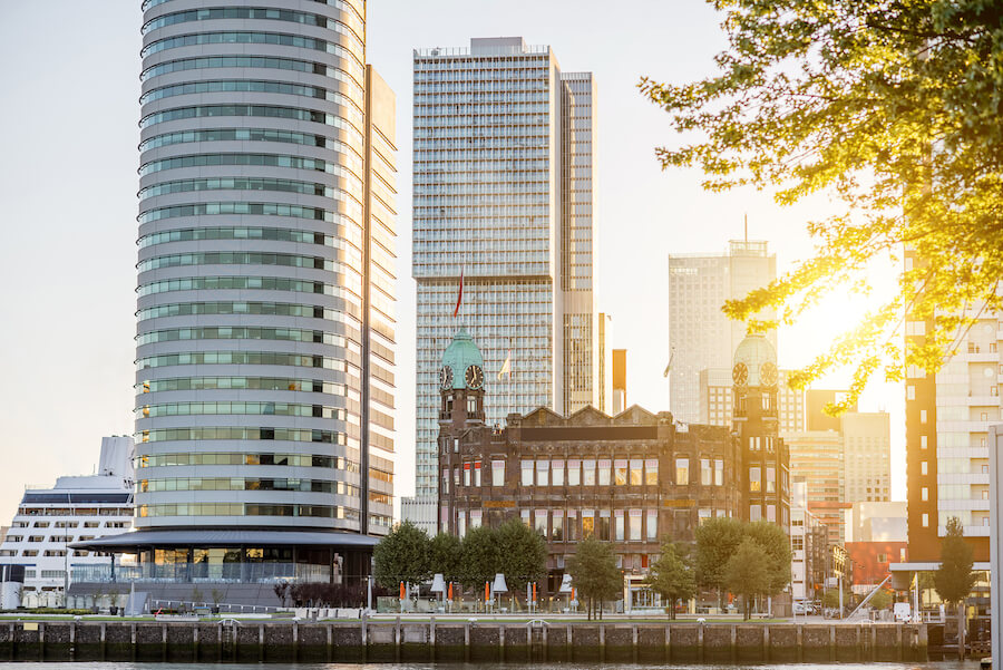 Hotel New York, one of the iconic buildings in Rotterdam that you'll want to add to your Rotterdam attractions to see! #travel #rotterdam 