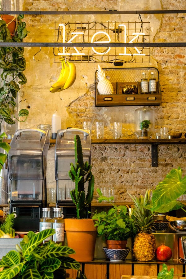 Beautiful interior of Kek, one of the best places to eat lunch in Delft.  This vegan-friendly cafe is one of the best in Holland! #travel #delft #holland 