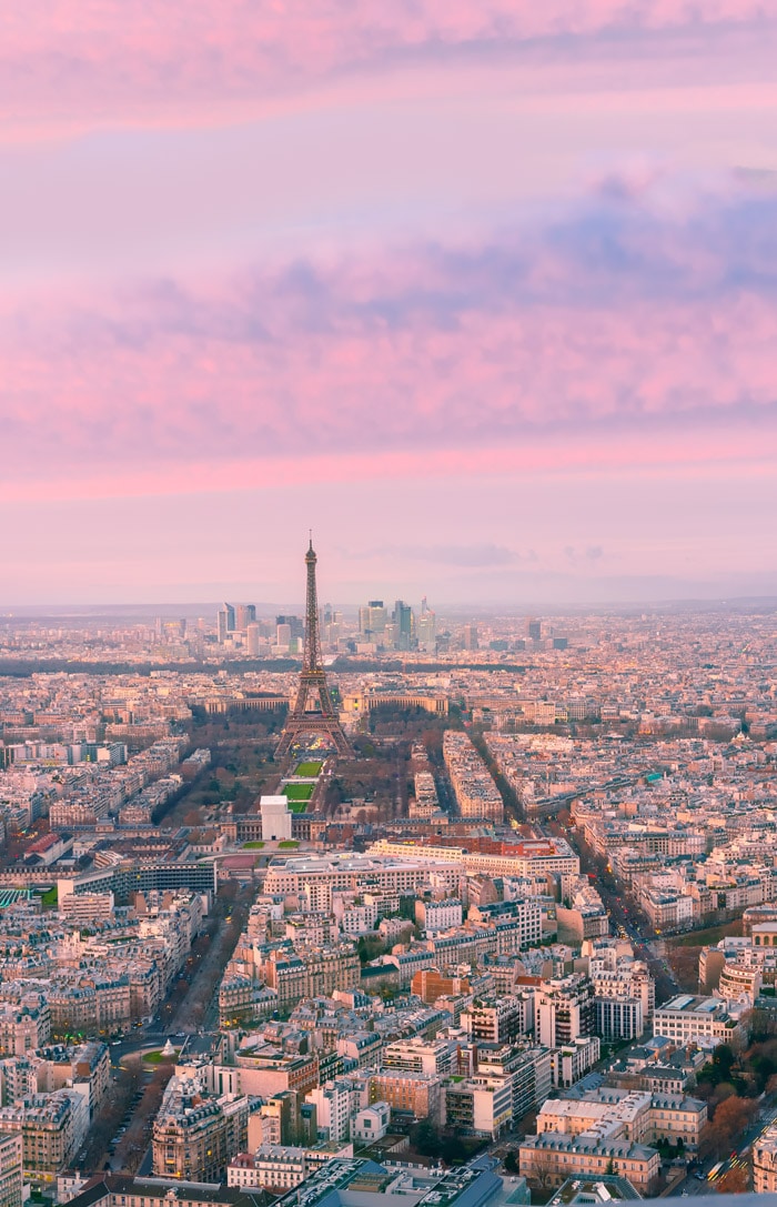 View of Eiffel Tower from Montparnasse Tower. Read about the best things to do in the 14th arrondissement of Paris. #paris #france #travel