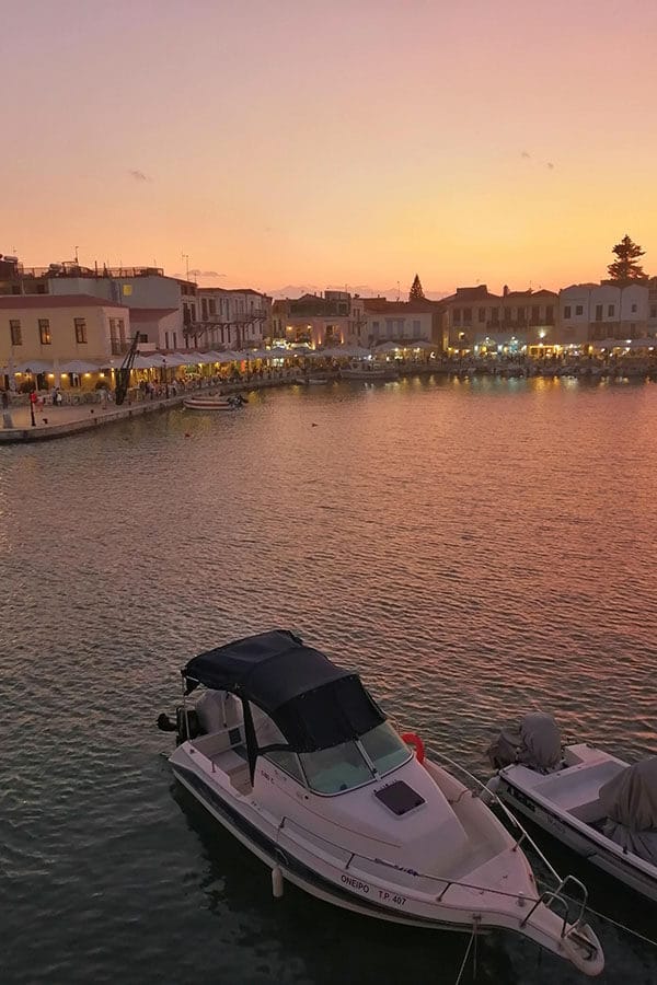 Beautiful sunset seen from the old Venetian fortress in Heraklion, Crete, Greece! 