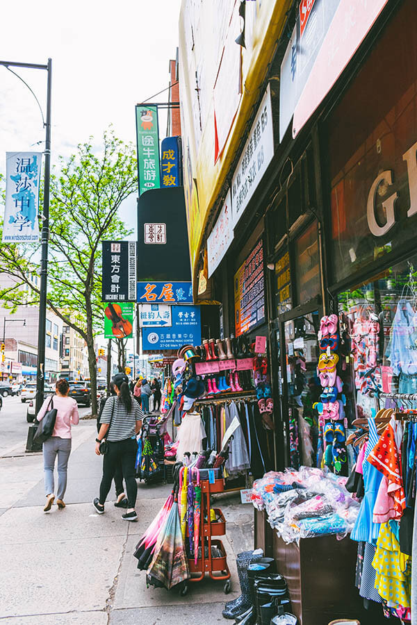 Colorful accessories at a independent boutique along Main st. in Flushing Queens