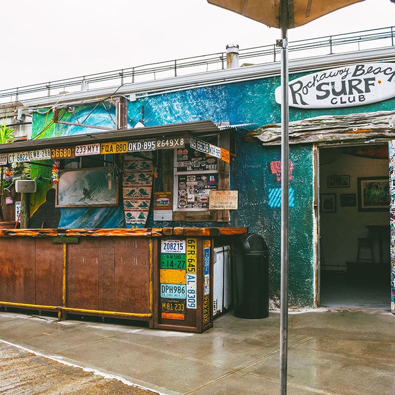 Colorful interior of the Rockaways Surf Club, a highlight of Alternative New York!