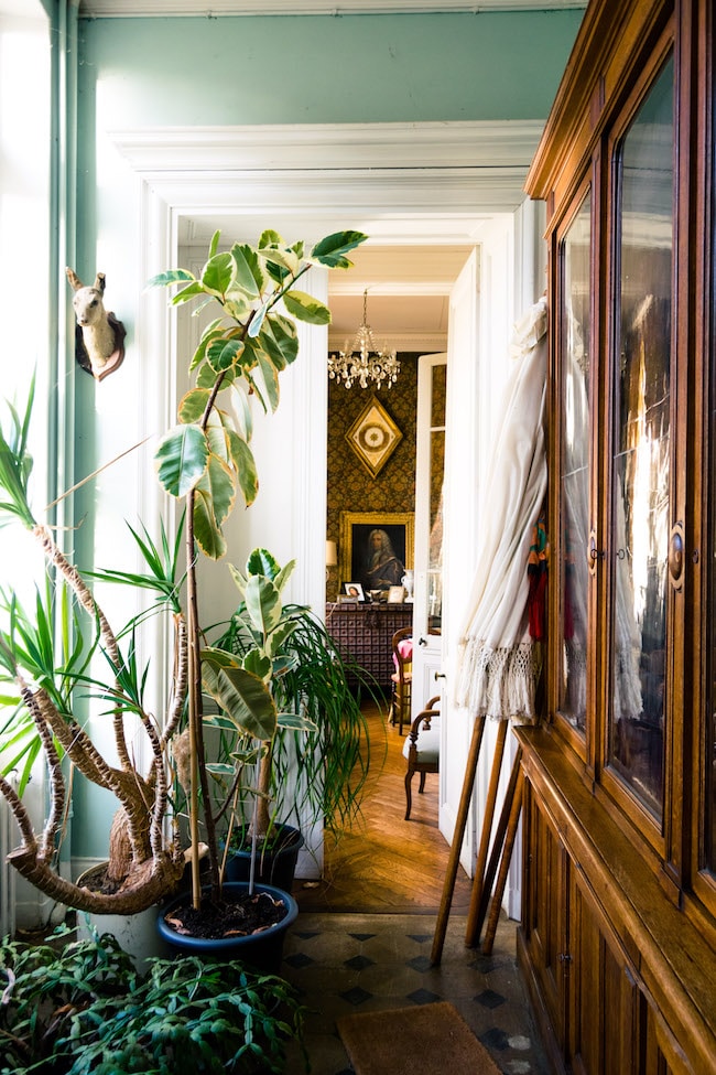 Interior of chateau in Normandy in France. Read my review of staying in a chateau in Normandy!