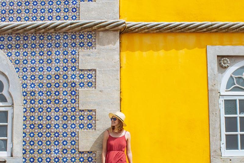 View of girl enjoying Sintra, a great day trip from Lisbon!