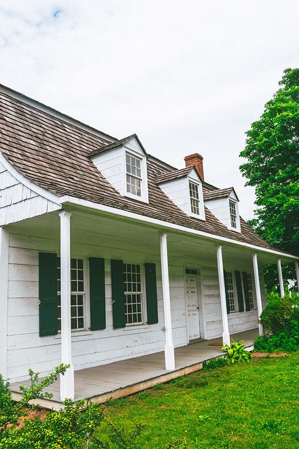 Exterior of an old house at Historic Richmond Town museum on Staten Island