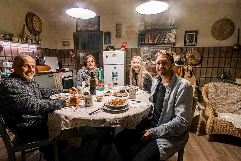 Man enjoying a homestay with locals in Italy!